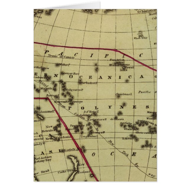 太平洋海手彩色地図 (正面)