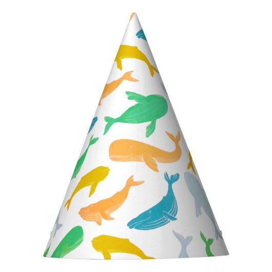 太平洋海航海の鯨水色 パーティーハット (正面)