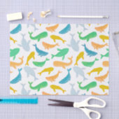 太平洋海航海の鯨水色 薄葉紙 (クラフト)