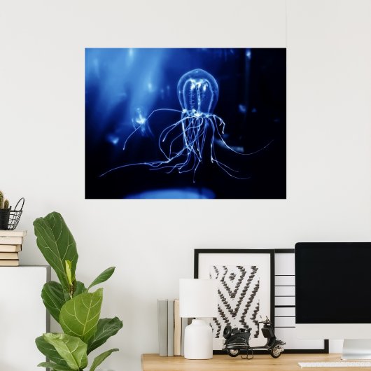 太平洋蛍光クラゲ ポスター (ホームオフィス)