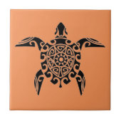 太平洋諸島のデザインの入れ墨のスタイルのカメのタイル タイル (正面)