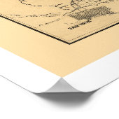 太平洋・大西洋鉄道の地図1851 ポスター (角)