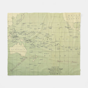 太平洋(1874年)のヴィンテージの地図 フリースブランケット
