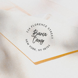 太文字スクリプトレタリング ネーム ラウンド 返送先住所 ラバースタンプ