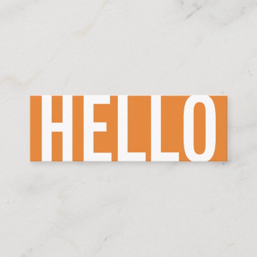 太文字 | こんにちは (オレンジ) スキニー名刺 (正面)