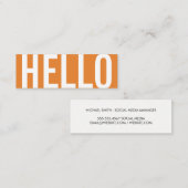 太文字 | こんにちは (オレンジ) スキニー名刺 (正面/裏面)