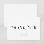 太文字 ブラック＆ホワイト モダン お礼カード 招待状 (正面/裏面)