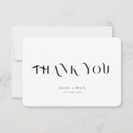 太文字 ブラック＆ホワイト モダン お礼カード 招待状