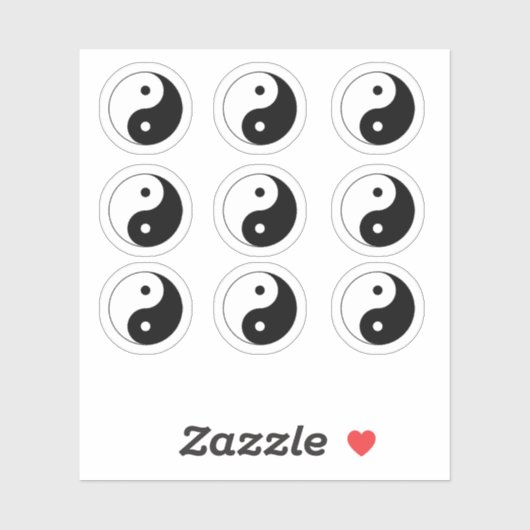太極図のカスタムカット ビニールステッカー シール (シート)