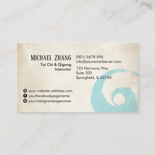 太極拳と気功 – 竹 名刺 (裏面)