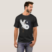 太極拳 白鶴 陰陽 気功 中国 白 Tシャツ (正面フル)