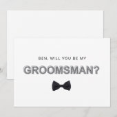 **太線の縁取りが付いたウェディングプランナーへのプロポーズカード** 招待状 (正面/裏面)