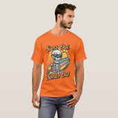 太陽おもしろいサーフィン骨格 Tシャツ (正面フル)