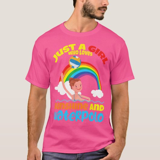 太陽おもしろい光と水の宝庫を愛する女の子 Tシャツ (正面)