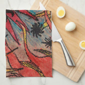 太陽および月 キッチンタオル (四つ折り)