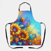 太陽お洒落の花 エプロン (正面)