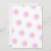 太陽がやってくる ピンクのベビーシャワー 招待状 (裏面)