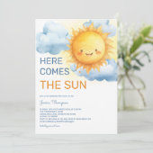 太陽がやってくる!ベイビー ボーイ シャワーパーティー 招待状 (スタンド正面)