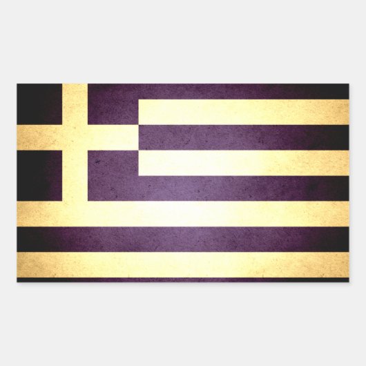 太陽がギリシャ国旗にキスした 長方形シール (正面)