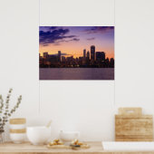 太陽がシカゴのスカイラインを越える ポスター (キッチン)