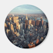 太陽がニューヨークの街並みを一望 マグネット (正面)
