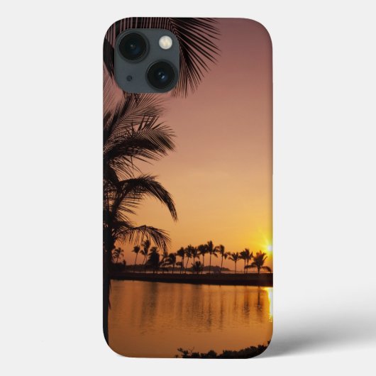 太陽がビッグアイランドのアナホマル湾に沈み Case-Mate iPhoneケース (裏面)