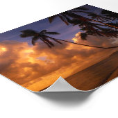 太陽がビーチに沈む ポスター (角)