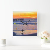 太陽がホームサーファーに向かう スクエア壁時計 (ホーム)