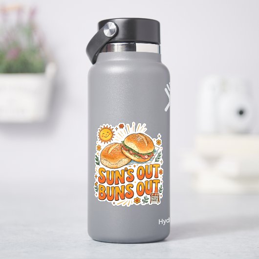 太陽が出たらパンも出る レトロな夏のデザイン シール (HydroFlask)