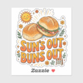 太陽が出たらパンも出る レトロな夏のデザイン シール (シート)