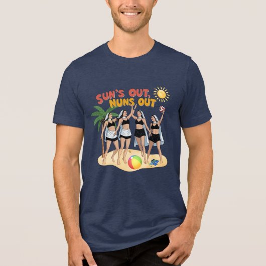 太陽が出てる時は修道女が出る時！ トライブレンドＴシャツ (正面)