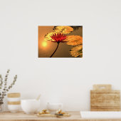 太陽が反射するラジアントウォーター・リリー ポスター (キッチン)