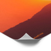 太陽が山の頂上に座る ポスター (角)