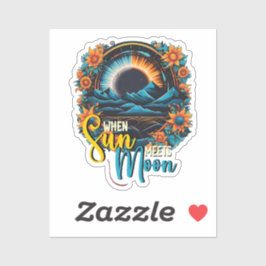 太陽が月に出会う時、フローラEclipse 2024 シール