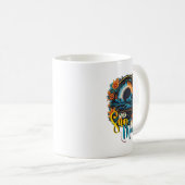 太陽が月に出会う時、天の生物、日食 コーヒーマグカップ (正面右)