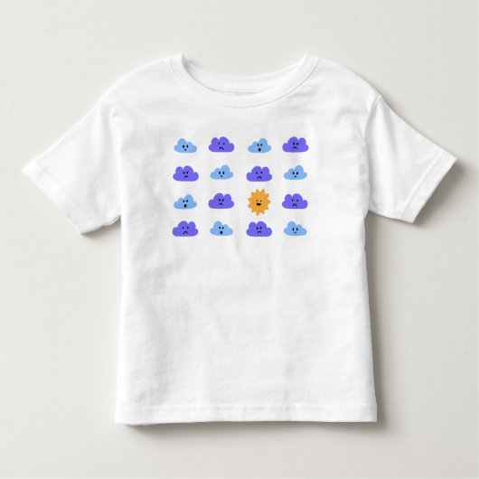 太陽が来消える – 雲と太陽Tシャツ トドラーTシャツ (正面)