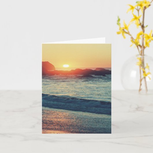 太陽が沈むにつれて... カード (黄色い花)