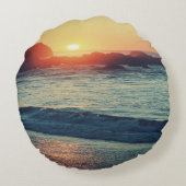 太陽が沈むにつれて... ラウンドクッション (裏面)