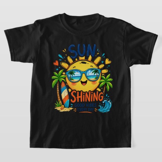 太陽が輝く – かわいい夏の太陽の光キュートTシャツ  Tシャツ (レイダウン)