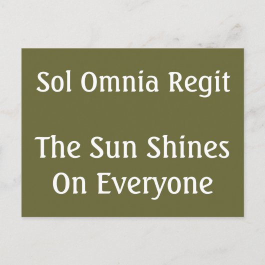太陽が輝く – ラテン引用文 ポストカード (正面)
