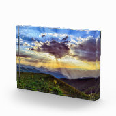 太陽が雲の山脈を通って フォトブロック (右)