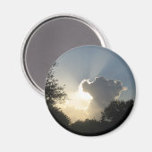 太陽が雲の磁石を通って破裂 マグネット (正面/裏面)