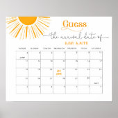 太陽さん、太陽さん 出産予定日カレンダー当ててみて！ ポスター (正面)