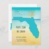 太陽だ！雪は降らない！フロリダに移動 案内ポストカード (正面/裏面)