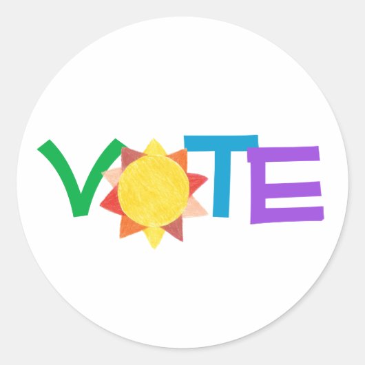 太陽とともに投票しよう / 楽しいGOTV / 太陽の投票 ラウンドシール (正面)
