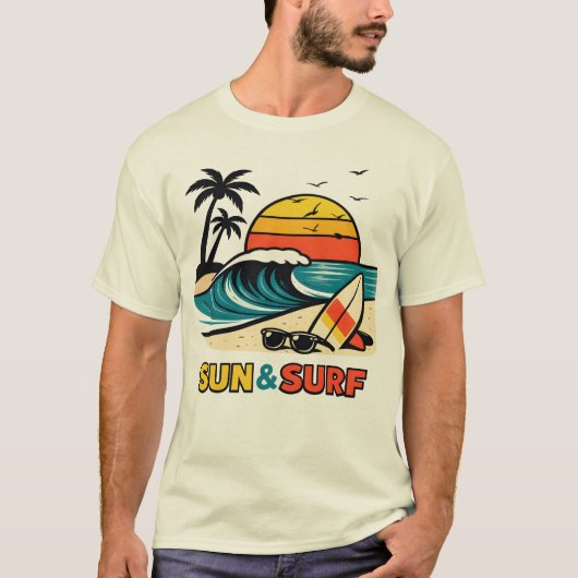 太陽とサーフィン Tシャツ (正面)