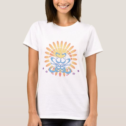 太陽とサーフ！ベクトルアート： Tシャツ (正面)