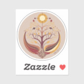 太陽とルーツツリー | 接地ルートデカール シール (シート)