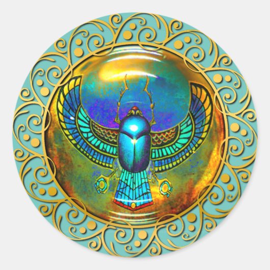 太陽と円の守護者のフローラスタイリッシュ金ゴールド ラウンドシール (正面)