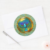 太陽と円の守護者のフローラスタイリッシュ金ゴールド ラウンドシール (封筒)